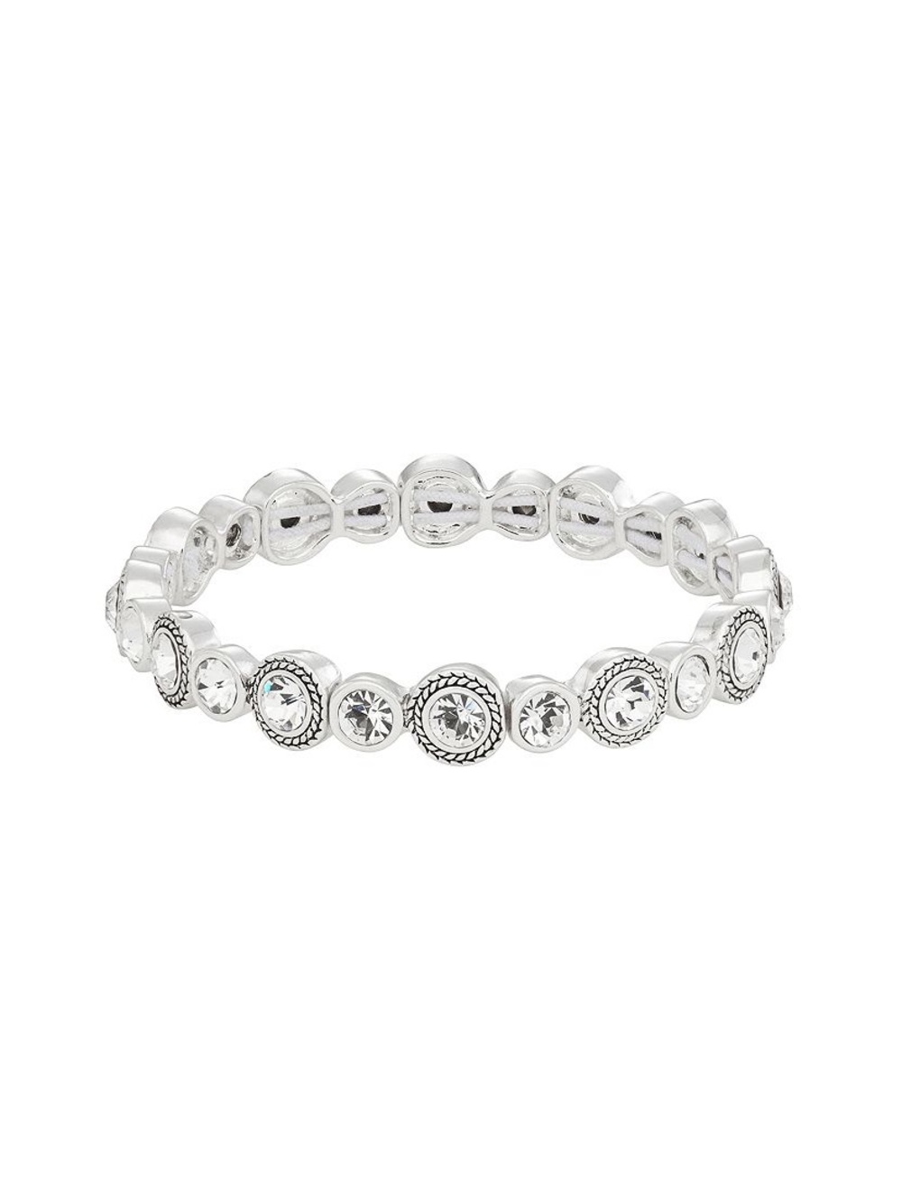 Napier Silver Crystal Oval Link Bracelet